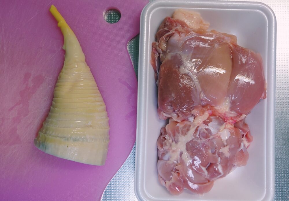 【簡単おつまみレシピ】タケノコと鶏肉のガリバタ焼き