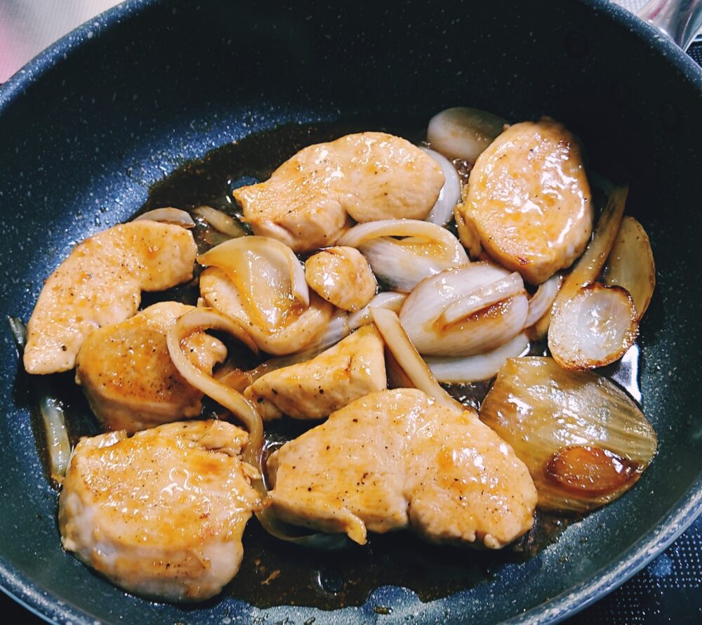 鶏むね肉のしょうが焼き　作り方７